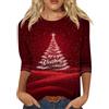 Generico Maglione Natalizio Donna - Felpe Stampa Natalizia Maglia Rossa Pullover Top Senza Cappuccio Natale Sweatshirt Natalizi Manica Lunga Invernale Girocollo Oversize Regalo Divertente