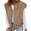 Yutdeng Gilet da Donna Senza Maniche in Pile con Collo a V e Scatto Bottoni | Gilet Smanicato in Pelliccia Pile Donna Vest Corta Leggero Comodo Tinta Unita con Tasche per Casual Autunno Inverno