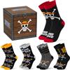 Get Trend One Piece | Dragon Ball | Naruto Calzini Uomo 5 Paia, Calze Uomo | Calzini Cotone Lunghe, Elasticizzato, Morbidi e Traspiranti, Design Assortiti, Anime Gadget Idee Regalo Divertenti per Adulti