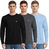 Bahob® Confezione da 3 magliette da uomo a maniche lunghe, girocollo, comode, in morbido cotone, S-3XL
