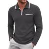iClosam Polo Uomo Manica Lunga in Cotone con Mezza Zip Maglia | Polo Uomo Manica Lunga con Cerniera maglia polo Casual Elegante con Colletto e Taschino per Tempo Libero e Ufficio