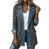 VPQILH Jeans Giacca Donna Cardigan Cappotto da Donna in Denim Patchwork | Giacche Donna per Autunno e Inverno, Maglioni in Maglia Giubbotto con Colletto, con Bottoni, Manica Lunga Giubbotto Casual