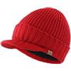 Magracy Cappello invernale da uomo con visiera in maglia spessa per esterni