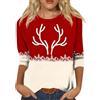 Generico Maglione Natalizio Donna - Felpe Stampa Natalizia Maglia Rossa Pullover Top Senza Cappuccio Natale Sweatshirt Natalizi Manica Lunga Invernale Girocollo Oversize Regalo Divertente
