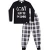ThePyjamaFactory Pigiama lungo da ragazzo con scritta Can't Hear You I'm Gaming, in cotone, a quadri