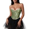 VONMELLI Bustier corsetto top pizzo sopra seno shapewear lingerie cosplay costume