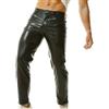 YOOBNG Pantaloni da Uomo in Pelle Artigianale, Pantaloni in PU Dritti, Leggings Sportivi, Pantaloni in Pelle per Motociclisti, Pantaloni Casual da Discoteca