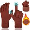 ehsbuy Guanti Termico Donna Invernali con Fodera in Pile Touch Screen Guanti Caldi Morbidi Elastici con Polsino a Maglia per Sci Ciclismo Sport Esterni