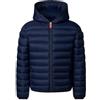 Save The Duck Giubbotto BAMBINO Blu navy 2A | Trapuntatura a Canali, Zip Frontale Intera, Tasche Laterali, Polsini Elasticizzati, Patch Logo sulla Manica