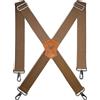 WELKINLAND Bretelle larghe 5 cm, bretelle da lavoro resistenti da uomo, bretelle grandi e alte da uomo per pantaloni, ganci per bretelle da uomo per cintura per jeans, Cachi, 2-Inch