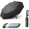 erised's bifrost Ombrello da Golf 10 Stecche da Viaggio Pieghevole Leggero Compatto Portatile Zaino per Esterni, Apertura/Chiusura Automatica/Pioggia, Protezione anti UV 99 UPF 50,Sole