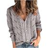 Cocila Maglione Cardigan Monopetto con Scollo A V Solido da Donna Giacca di Lana Giacche Invernali da Donna Felpa Lunga Zip Cappotto Cappuccio Camicia Quadri Rossa Giubbotti Invernali Piumino