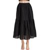 BEAUTELICATE Sottogonna per Donna Cotone Lunga Sottoveste per Gonna Cita Elastica Lingerie con Volant Nero Avorio Bianco