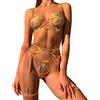 Generic Completo Donna Rosso Sexy Lingerie Donna Divertente da Reggiseno Sexy Trasparente con Fiori Giarrettiera Perizoma Passante per Le Gambe Set di Lingerie Hot Sesso Hot Rosso