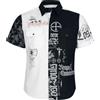 Rock Rebel by EMP Uomo camicia bianca/nera a maniche corte in cotone rinfrescante