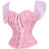 SUKUTU Corsetto Completo da Donna con spalline in pizzo parte Superiore Aderente al corpo Corsetto Gotico Retrò con chiusura Frontale intimo modellante