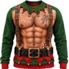 Cocila Sweatshirt Natale Ironico E Divertente Vestiti Casual Maglione da | Uomo Con Stampa 3D Felpa Natalizia Realistica Muscoli Di Babbo Girocollo A Maniche Lunghe Pullover Maglietta Costume