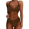 Generico Costume Bikini Due Pezzi Donna Imbottito Bikini Push up No Segno Abbronzatura Donna Mare Costumi Vita Alta da Bagno Curvy Abbigliamento da Spiaggia Imbottito Sportivo