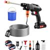 Teodute® 21V 1500W Idropulitrice a Batteria, Portatile Idropulitrice Professionale con 5M Tubo e 2 Ugelli, 2 Batterie, per Auto Patio Giardino Pulizia Pavimenti (Con Secchio)
