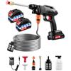 Teodute® 21V 1500W Idropulitrice a Batteria, Portatile Idropulitrice Professionale con 5M Tubo e 2 Ugelli, 2 Batterie, per Auto Patio Giardino Pulizia Pavimenti (Senza Secchio)