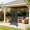 Dmiuiou Paravento per Esterni 90x183cm Schermo Protezione in Metallo Nero | Divisorio autoportante con design a foglie di salice, per balcone, terrazza, giardino e interni