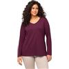 Ulla Popken Basic Shirt, V-ausschnitt, Schmal, Lange Ärmel T-shirt Donna