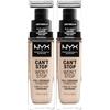 NYX Professional Makeup Fondotinta, Can't Stop Won't Stop Full Coverage Foundation, Lunga tenuta, Waterproof, Finish Matte, Tonalità: Light Porcelain (Confezione da 2)