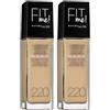 Maybelline New York Fit Me Fondotinta Liquido, 220 Natural Beige (Confezione da 2)