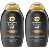 OGX Shampoo Hydrate & Defrizz + Kukui Oil, Shampoo capelli crespi con Olio di Kukui, Shampo ristrutturante capelli ricci e mossi efficace contro umidità ed effetto crespo, 385 ml (Confezione da 2)