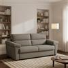 Dmora Divano Letto 2 Posti Queenie 185x95 cm Grigio Tortora Sfoderabile Contenitore, di Apertura a Ribalta Made in Italy