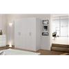 Dmora Armadio a 4 Ante battenti, Bianco Opaco,con Tubo Appendiabiti cm 133x 53 x h202