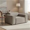 Talamo Italia - Poltrona Emanuela, Poltrona da salotto, 100% Made in Italy, Poltroncina relax in tessuto imbottito, Cm 140x95h70, Tortora