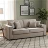 Dmora Talamo Italia - Divano letto 3 posti Adalgisa, Sofà Soggiorno apertura girevole, Tessuto imbottito, Braccioli standard, 100% Made in Italy, Cm 220x95h90, Tortora