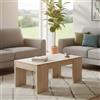 Dmora - Tavolino da salotto Malibu, Tavolino da caffè con piano elevabile, Tavolo basso da soggiorno, 100x50h43/84 cm, Rovere