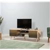 Dmora - Mobile porta TV Amalthea, Credenza da soggiorno, Armadio basso per TV, Base parete attrezzata, 140x40h50 cm, Quercia