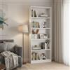 Dmora Libreria 28x80x201h cm Bianco 4 Ripiani Portata Ripiani 8, Biblioteca Installazione Libera