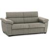 Dmora Divano Fisso 3 Posti Vilma 225x95 cm Grigio Tortora Sfoderabile Lavabile, Braccioli Made in Italy