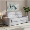 Dmora Divano Letto 3 Posti Zeudi 220x95 cm Grigio Sfoderabile Contenitore, Lavabile Made in Italy