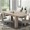 Dmora Tavolo Estensibile Yucatan in Legno, 160/220h75 cm Rovere grigio, 6-8 Posti con Allunga centrale estraibile, Moderno per cucina o sala da pranzo
