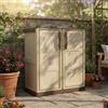Dmora Armadio da Esterno Courtrai 39x70x85.5h cm Beige un Ripiano 2 Ante, Mobile da Giardino 2 Vani Made in Italy
