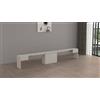 Dmora - Panca Ubertino, Seduta per Tavolo da Pranzo, Panca Singola allungabile, 290x25h45 cm, Bianco