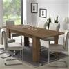 Dmora Tavolo Estensibile Yucatan in Legno, 160/220h75 cm Noce scuro, 6-8 Posti con Allunga centrale estraibile, Moderno per cucina o sala da pranzo