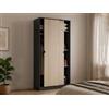Dmora Guardaroba 2 Ante Bucksport 50x200h cm Grigio Antracite 4 Ripiani Appendiabiti, Armadio Camera da Letto 2 Ante