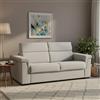 Dmora Divano Letto 3 Posti Zaira 225x95 cm Grigio Chiaro Sfoderabile Contenitore, Lavabile Made in Italy