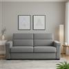 Dmora Divano Fisso 3 Posti Zelia 225x95 cm Grigio Sfoderabile Lavabile, Braccioli Made in Italy