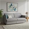 Dmora Divano Letto 3 Posti Petronilla 200x95 cm Grigio Sfoderabile Contenitore, Lavabile Made in Italy