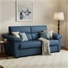 Dmora Divano Letto 3 Posti Quintina 225x95 cm blu Sfoderabile Contenitore, Lavabile Made in Italy