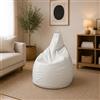 Talamo Italia Pouf Abner, Poltrona Multiuso, Poltroncina Sacco, Pouf poggiapiedi, Made in Italy, 90x90 h120 cm, Bianco