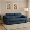 Dmora Divano Fisso 3 Posti Vilma 225x95 cm blu Sfoderabile Lavabile, Braccioli Made in Italy