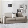 Dmora Talamo Italia - Divano letto 2 posti Alena, Sofà Soggiorno con apertura girevole, Tessuto imbottito, Braccioli slim, 100% Made in Italy, Cm 160x95h90, Tortora